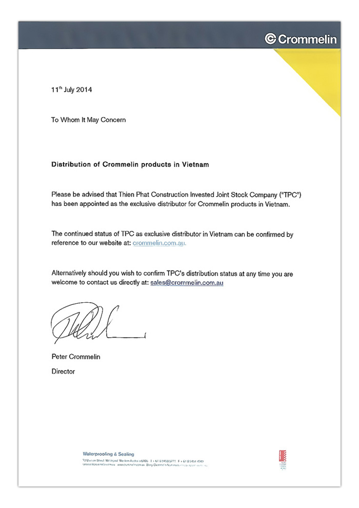 Chứng nhận độc quyền